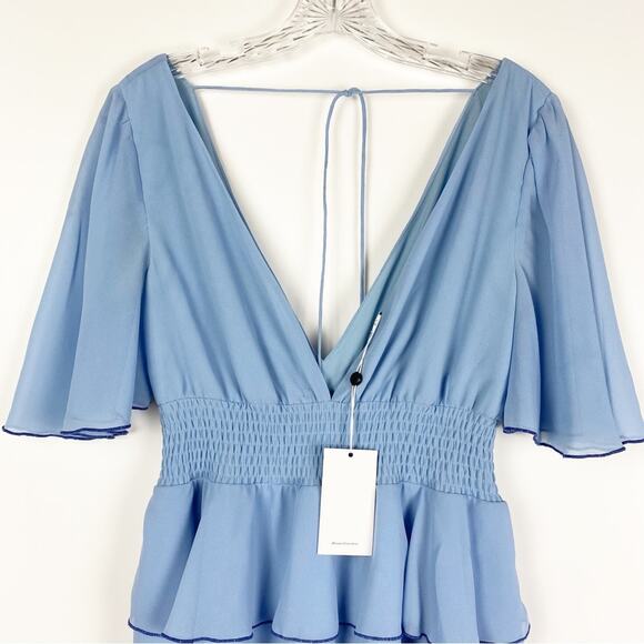 Lovers + Friends Billie Mini Dress Baby Blue New With Tags Size XXS - Picture 4 of 11